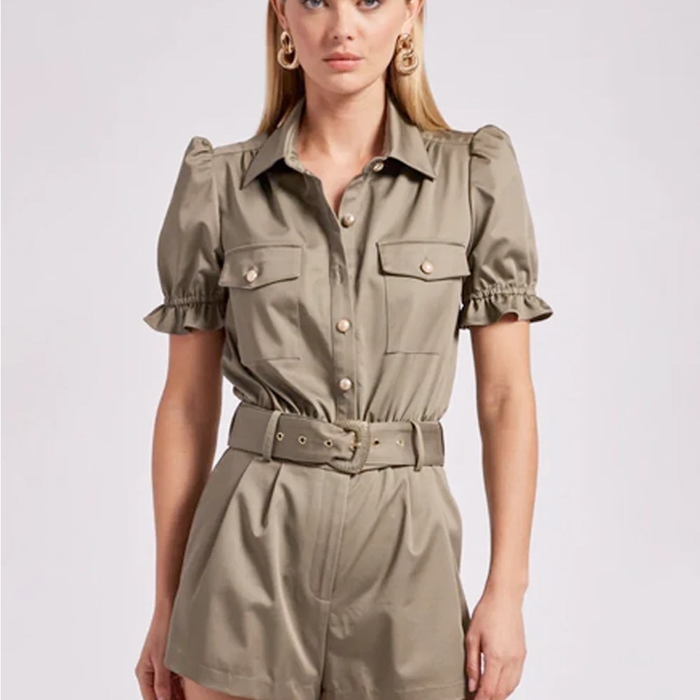 New NWT Generation Love Natalia Romper Okive Green Sz 2 MSRP$365